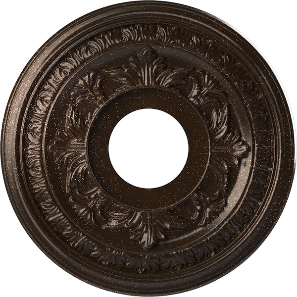Ekena Millwork Baltimore PVC Medallion (Canopies up to 5 1/4"), 13"OD x 3 1/2"ID x 3/4"P, Metallic Mystic Brown CMP13BAAMB - main